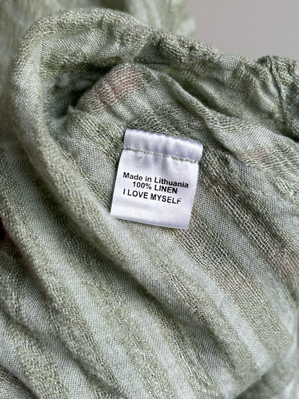 FLAX Green 100% Linen Stripe V Neck Sleeveless Top Womens S - Picture 6 of 6